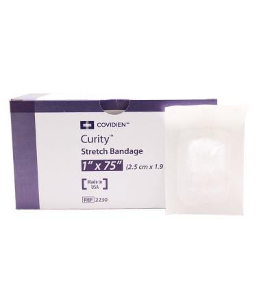 Curity Sterile Gauze Stretch Bandages 1" x 75" Sterile-Pack of 12
