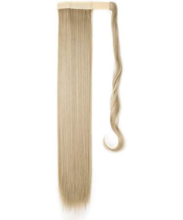 26" Wrap Around Ponytail Clip In Hair Extensions Straight Silky One Piece Long Hairpiece For Women Beauty - Ash Blonde Mix Bleach Blonde(66CM-100G) - Buy Online on GoSupps.com