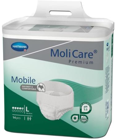 Molicare Premium Mobile Disposable Pull Up Pants for Incontinence - Size L - 14 Pieces - Discreet & Comfortable for Men & Women - 5 Drops - Buy Online on GoSupps.com