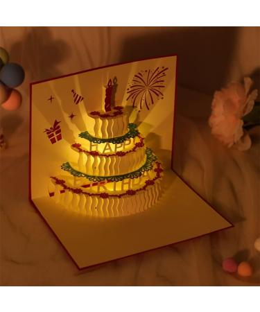 WESAPPINC 3D Pop Up Birthday Cards Warming LED Light Birthday Cake Music Happy Birthday Card Postcards Pop Up Greeting Cards Laser Cut Happy Birthday Cards Best for Mom Wife Sister Boy Girl Friends (1Pack LED birthday card) - Buy Online on GoSupps.com