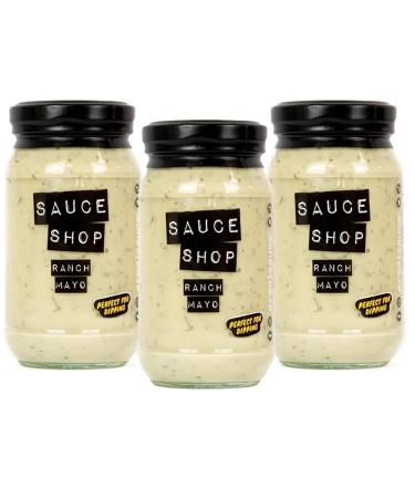 Sauce Shop - Ranch Mayo Pack of 3 - Mayonnaise and Ranch Sauce - Vegetarian - 3x 260g Glass Jars