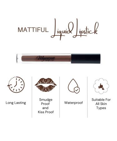 Mynena Brown Liquid Lipstick - Long-Lasting, Kissproof, Waterproof Matte Lip Stain | Cyndia - Buy Online on GoSupps.com