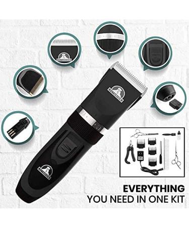 Pet Union Professional Rechargeable Cordless Dog Grooming Kit - Low Noise Clippers for Thick Coats - Complete Grooming Set for Dogs, Cats, and Other Pets - Nail Trimmer Included (Gunmetal) - Buy Online on GoSupps.com