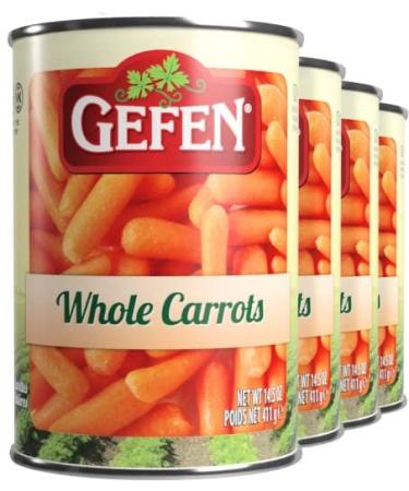 Gefen Whole Carrots 14.5oz (4 Pack) | Freshly Packed Perfect Side Dish Healthy Snacking Kosher for Passover