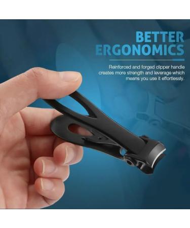 Sweetness 2 Pieces Large Mouth Nail Clippers Thick Nail Cutter Stainless Steel Professional Nail Tool with Large Mouth Black - Buy Online on GoSupps.com