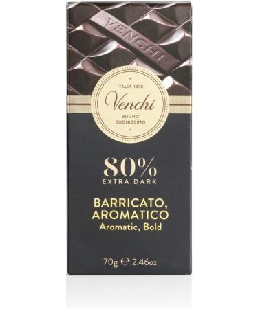 Venchi - Extra Dark Chocolate Bar 80% Matured in Barrel 70 g - With Selected Cocoa Blends - Gluten Free - Vegan - Buy Online on GoSupps.com