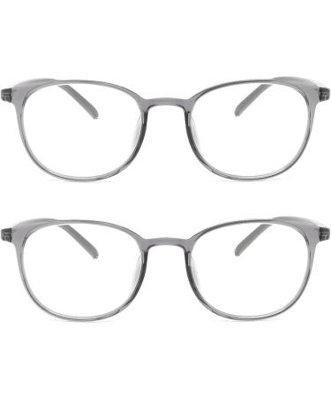 IEYELUUK Reading Glasses (2 Pack) - Blue Light Filter Lightweight No Yellow Tint Transparent Gray 3.5x Magnification - Shop Now! - Buy Online on GoSupps.com