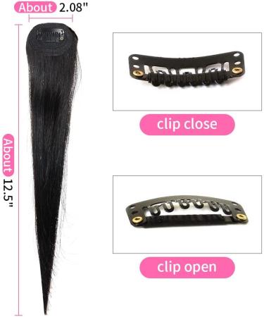 2PCS Natural Black Curly Fringe Clip in Bangs - Wave Side Bang Human Hair Extensions - Buy Online on GoSupps.com