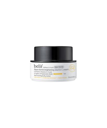belif Aqua Bomb Vitamin C Face Cream Moisturizer Infused with Hyaluronic Acid Vitamin C & Vitamin E Intense Hydration For All Skin Types Korean Skin Care New Formula 1.69 Fl Oz (Pack of 1)