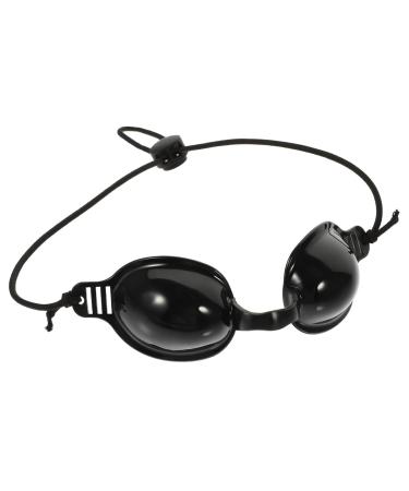 Healeved 4 Sets Beauty Mask Sleep Mask Goggle Safety Glasses LED Light Cover Mask for Patients Glasses Black Multifunctional Cover Protective Glasses Protection Pu