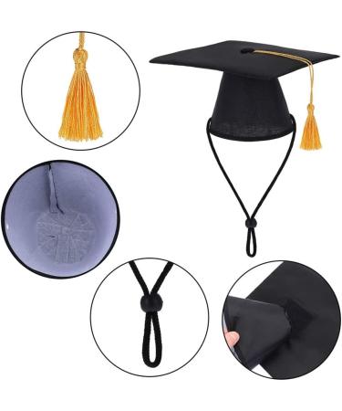 Pet Graduation Cap Dog Graduation Hat with Yellow Tassel Pet Grad Costume Party Apparel Holiday Accessory for Dogs Cats - Buy Online on GoSupps.com