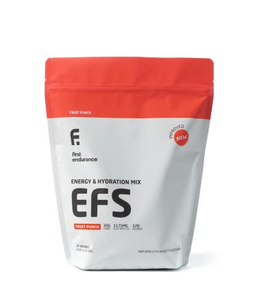 FIRST ENDURANCE EFS Energizing Hydration Mix Fruit Punch (30 Servings) - Isotonic Formula Developed for Athletes and Sports Performance