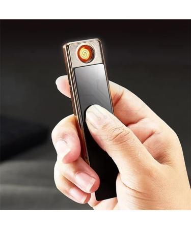 Windproof USB Arc Lighter Slim Profile Coil Lighter USB Arc Lighter Rechargeable Dual Arc Lighter Plasma Flameless USB Rechargeable Lighter Windproof Flameless Lighter (Black+Blue) - Buy Online on GoSupps.com