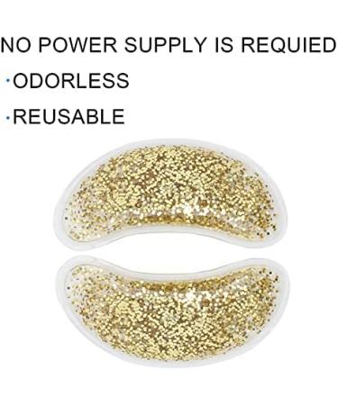 Hot Cold Therapy Eye Gel Bag - Reduce Dark Circles & Swelling | Reusable Cooling Mask | Glitter Golden Design - Buy Online on GoSupps.com