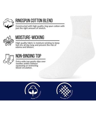 Diabetic Socks 6-Pack Made In USA - X-Large White for Men and Women - Buy Online on GoSupps.com
