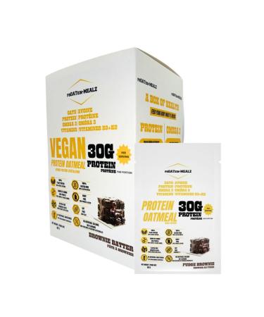 Proatein Mealz High Protein Oatmeal Vegan 30 Grams Protein High Fibre - Box of 7 (FUDGE BROWNIE)