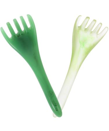 Baluue gua Sha face massage tools 2 pieces of claw-face sparkling head scalp massage curb scratchbar stick acupuncture pen for neck skin care massage gear green 16.5x5.5x3cm green