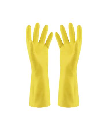 Household gloves long rubber gloves cleaning gloves flushing gloves reusable kitchen gloves for garden car wash work (yellow XL) XL yellow