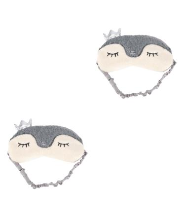 Lurrose 2 pcs Cute Camping for Fuzzy Blinders Lovely Eye Eyepatch Travel Animal Novelty Gift Plush Cartoon Cover Holiday Christmas Birthday Sleeping Practical Patch Blinder Eyeshade