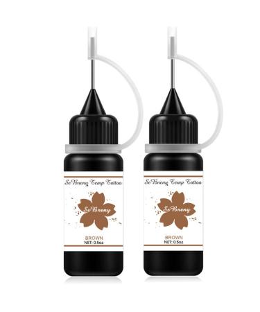 Temporary Body Art Painting Kit Temporary Tattoo Paste Natural Color Temp Tattoos Semi Permanent Freehand Gel(Plant Based) DIY Fake Freckles 60Pcs Small Tattoo Stencils Full Kit 2 Bottles(Brown) - Buy Online on GoSupps.com