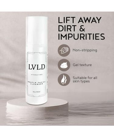 LVLD Gentle Hydrating Facial Cleanser (3oz) pH Balanced Soap-Free Daily Face Wash with Hyaluronic Acid For Sensitive & Dry Skin Non-Stripping Made in USA - Buy Online on GoSupps.com