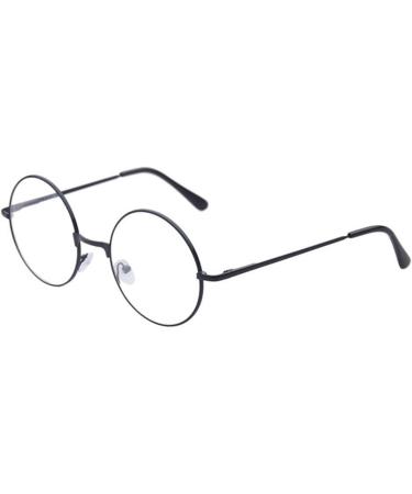 Trixes Round Glasses - Beatles Retro 60s Style Clear Lens Cosplay Accessory - Vintage Black Geek Glasses for Parties - Buy Online on GoSupps.com