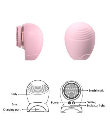 Abhi Sonic Vibration Facial Cleaning Brush - Deep Cleaning Exfoliation Blackhead Removal Wireless Charging 3 Modes - Pink - Buy Online on GoSupps.com