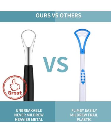 5-Piece Stainless Steel Double-Sided Tongue Scraper Set | Reusable Tongue Cleaner for Fresh Breath | International Shipping Available - Buy Online on GoSupps.com
