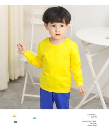 Taigood Boys Cotton Sweatshirt | Long Sleeve T-Shirt Pullover | Ages 1-7 Years | Yellow | Autumn/Winter - Buy Online on GoSupps.com