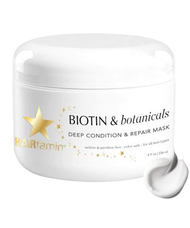 HAIRtamin Biotin & Botanicals: Hair Moisturizer Mask | Hair Conditioner for Damaged Dry Hair | Deep Conditioner for Curly Hair| Hair Mask for Bleached Damaged Hair Repair | Deep Conditioning Hair Mask