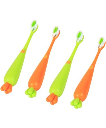 Minkissy Manual Toothbrush Set - 16 Pcs Carrot Design for Kids | Soft Fur Contour Oral Care Brushes - Buy Online on GoSupps.com