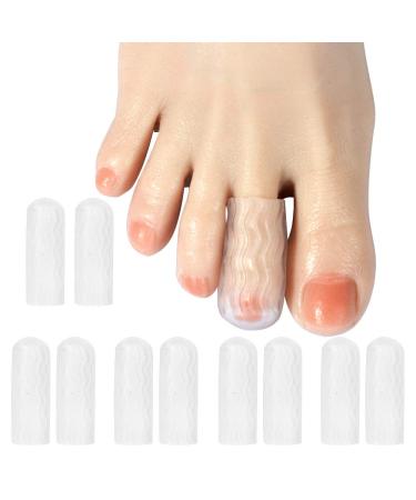 DYKOOK Silicone Thread Toe Caps 10 Pack - Gel Toe Cover Protector Sleeve Bandage for Wen & Women Running Walking Prevent Blister Corn Calluses Protect Sore Toes Hammer Toe