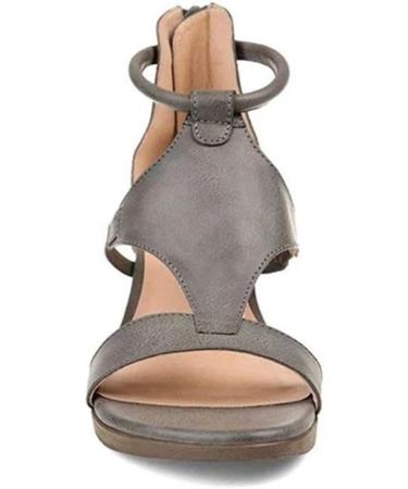 Women's Summer Plateau Sandals - Comfortable Open Toe Wedge Shoes Zippered Vintage Flip-Flops High-Quality Orthopedic Slippers in Red - EU Size 41 Bruin 43 - Buy Online on GoSupps.com