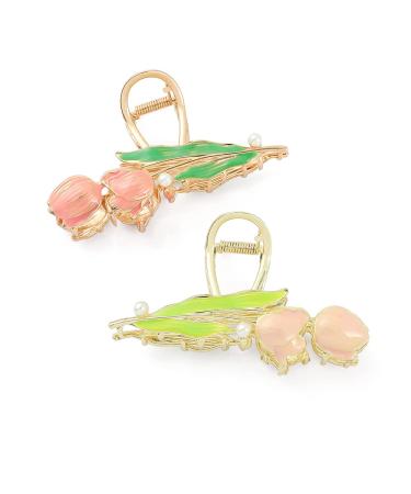 3 Pcs Tulip Flower Hair Claw Clips - Fashion Hair Accessories for Girls - Set of 2 - Buy Online on GoSupps.com