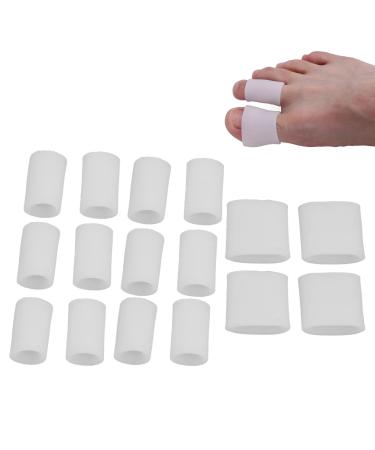 Toe Cushion Tube 8 Pairs Toe Tubes Sleeves Toe Separator Spacer Silicone Bunion Corrector Straightener Gel Elastic Fabric Toe Protection Tube for Overlapping Toes Big Toe Alignment
