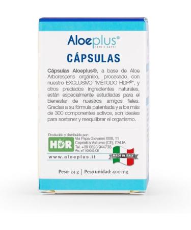 Aloeplus Capsules Dogs 11+ kg - Natural Supplement Based on Organic Italian Aloe arborescens for the Well-being of Dogs from 11 kg - Buy Online on GoSupps.com