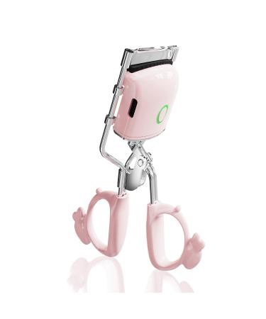Asimebesty Heated Eyelash Curler Electric Lash Curler with Comb Stainless Steel 2 Modes and Sensing Heated Silicone Lash Pads for Natural Long-Lasting Rechargeable Portable Eyelashes Curler White