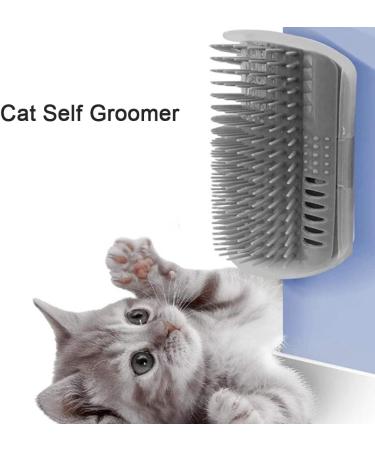 Cat Self Groomer Wall Corner Massage Comb for Long & Short Fur Cats - Grey - Buy Online on GoSupps.com