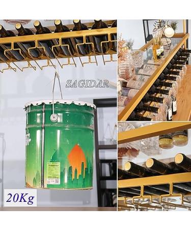 Metal Wine Glasses Hanger Wine Storage Display Shelf Wine Glass Racks Bilayer 60-200cm Ceiling Bottle Rack Width/Height Adjustable High Load-Bearing Capacity (Gold 60cmx30cm) - Buy Online on GoSupps.com