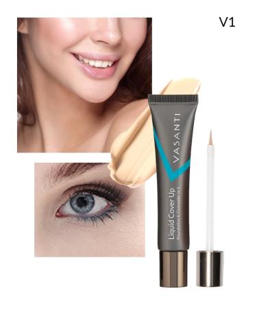 Vasanti Cosmetics Liquid Cover-Up Foundation & Concealer - Oil-Free - V1 for Fair to Bright Skin Tones - 1 Pack - International Shipping Available - Buy Online on GoSupps.com
