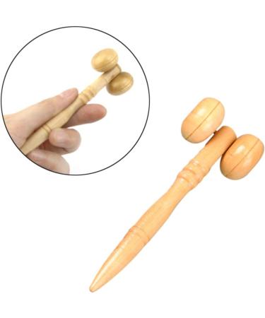 Wooden Hand Massager & Muscle Roller Stick | Anti-Aging Face Lifting Tool | Natural Bamboo Massage Tab - Buy Online on GoSupps.com