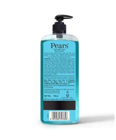 LiveMoor Pears Soft & Fresh Shower Gel SuperSaver XL Pump Bottle with 98% Pure Glycerine 100% Soap Free and No Parabens 750 ml - Buy Online on GoSupps.com