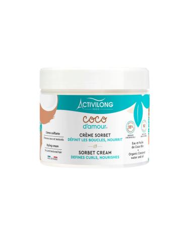 ACTIVILONG - Cr me Sorbet Coco D'Amour - Sans Rin age - Cheveux Secs Et Textur s - Nourrit Et D finit Les Boucles - 98% D'Ingr dient Naturels - Made In France - 300ml