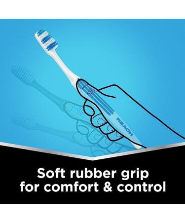 REACH Essential Care Interdental Firm Toothbrush 12-Pack Full Head Hard Bristle Manual Toothbrushes - Variety Colors Multipack for Daily Oral Enamel Dental Care - Buy Online on GoSupps.com