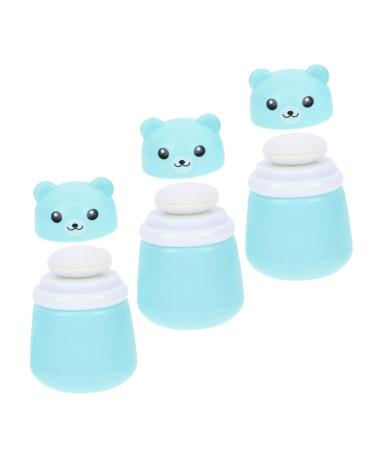 Abaodam 3 Pi ces Houppette et Pot Poudre pour Corps Pot avec Houppette Distributeur de Compact tui de Voyage pour Gar on Fille Bo te Ours
