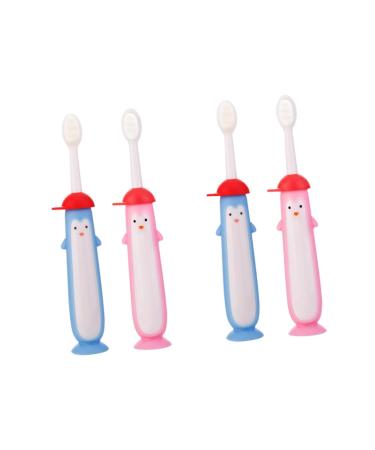Healvian 4 piece toothbrush toothbrush station children toothbrush dental care for children -training brush massage children's needs soft fur products for children travel pp
