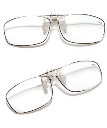 VANANA Clip-On Blue Light Blocking Reading Glasses | Flip Up 2.0x Magnifying Full-Frame Readers | Clear Lens for Eye Protection - Buy Online on GoSupps.com