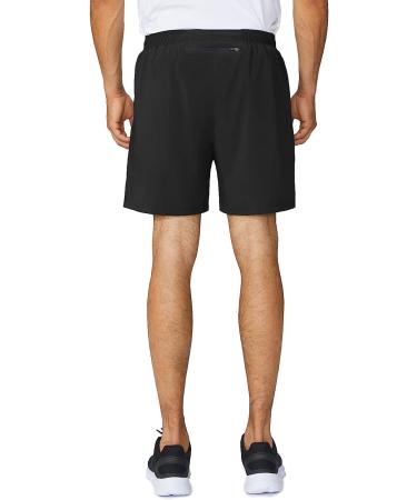 Baleaf Men's 5-Inch Running Shorts with Zipper Pocket and Mesh Liner - Black (Medium) - Buy Online on GoSupps.com