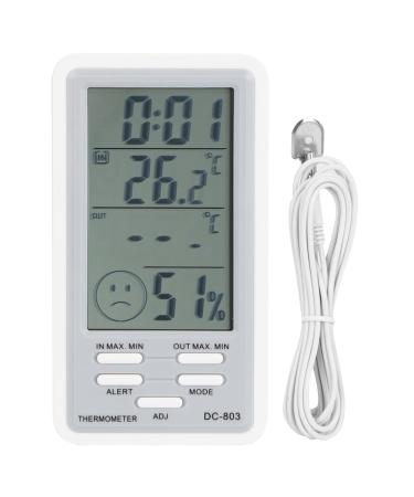 Digital Thermometer Hygrometer - Electronic Temperature Humidity Meter with Alarm Clock - Temperature Measurement Tool for Home and Office - Accurate Indoor Thermometer Hygrometer
