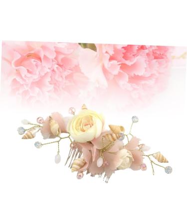 FRCOLOR Silk Yarn Hair Comb Wedding Hair Comb Bridal Hair Comb Bride Headpieces for Wedding Bridal Headpiece Comb for Bridal Tiara Hair Comb for Bride Accessories Pink Women's Shell - Buy Online on GoSupps.com